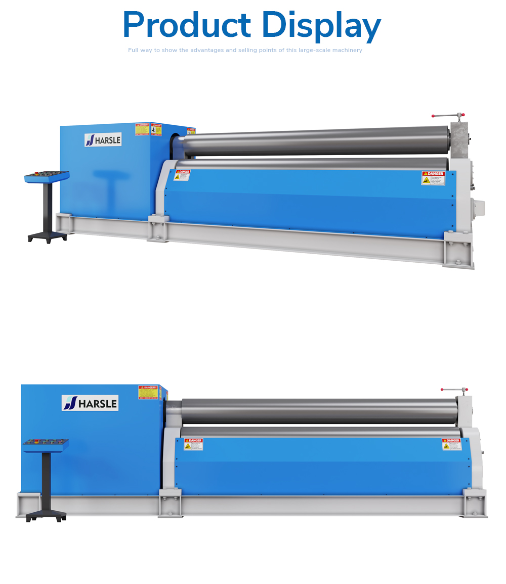 Máquina laminadora mecânica de chapa metálica com 3 rolos