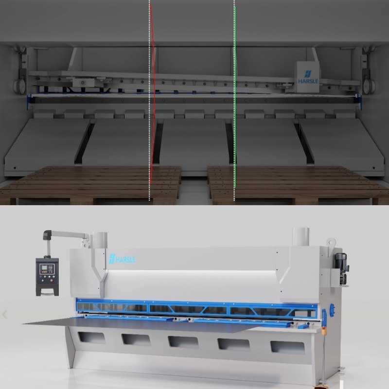 Máquina de corte guilhotina CNC com sistema de corte anti-torção