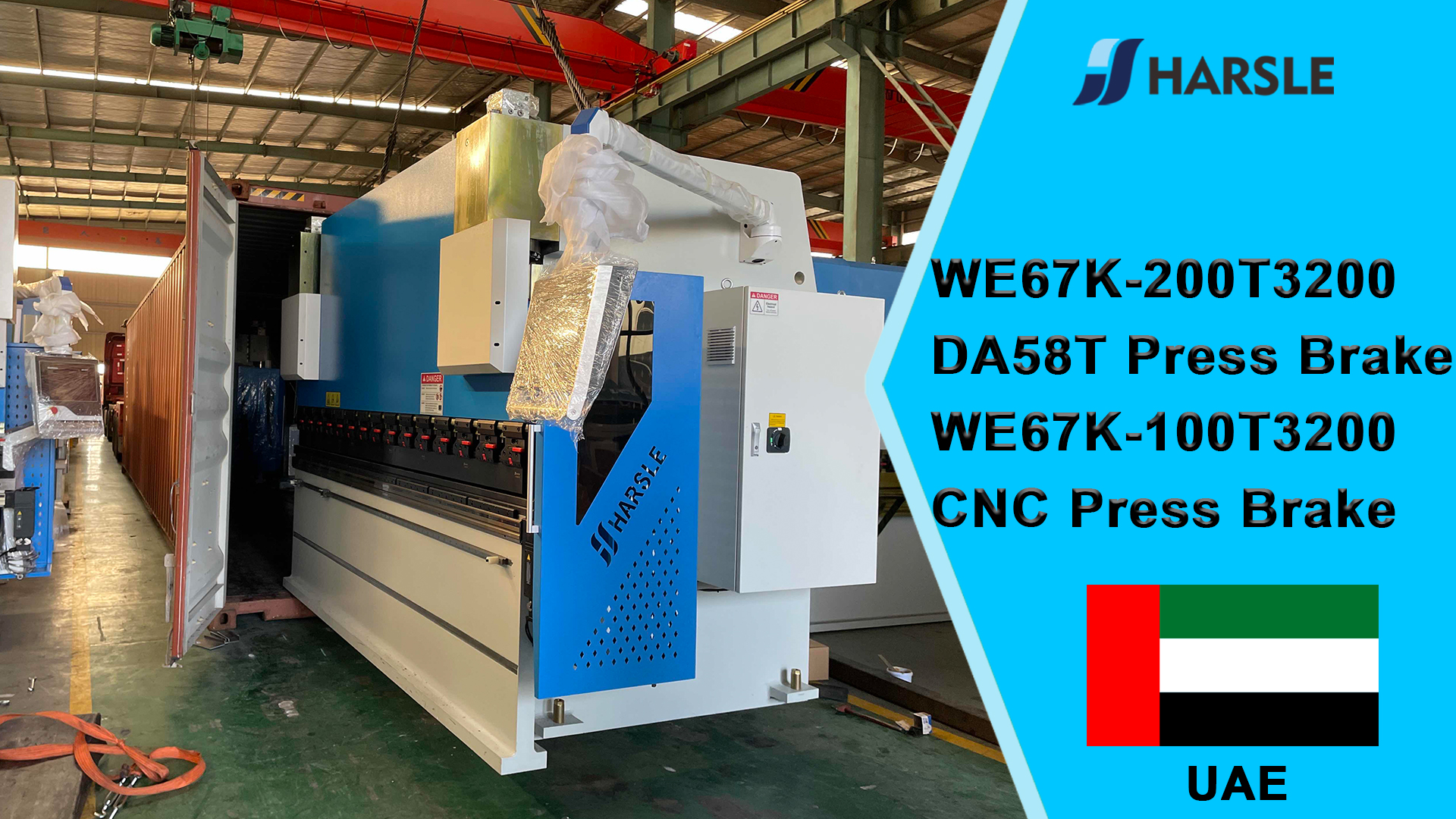 UAE-WE67K-200T3200 DA58T Prensa dobradeira WE67K-100T3200 CNC Prensa dobradeira