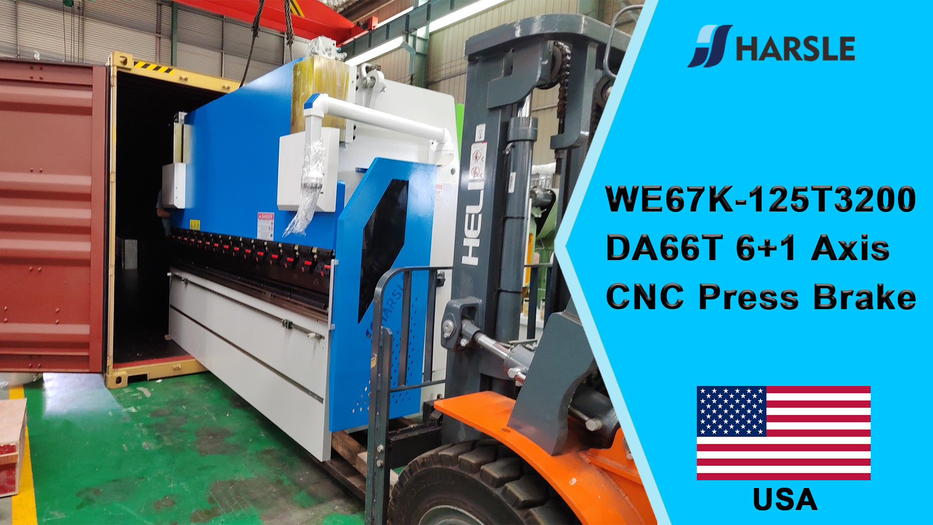 USA-WE67K-125T3200 DA66T 6+1 Eixo CNC Prensa Dobradeira