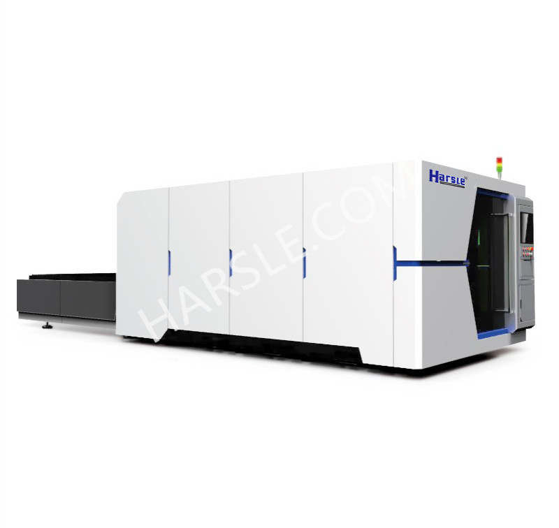 Máquina a laser para venda, HS-4000W-3015 Tipo fechado Máquina de corte a laser de fibra CNC com mesa de troca