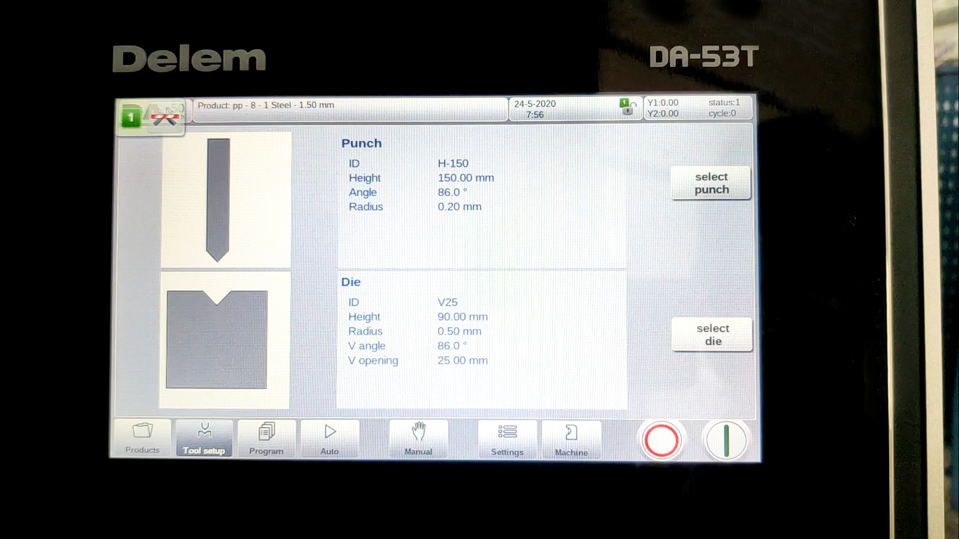 DELEM DA-53T Manual de operação para dobradeira CNC (Senhas), download de software offline