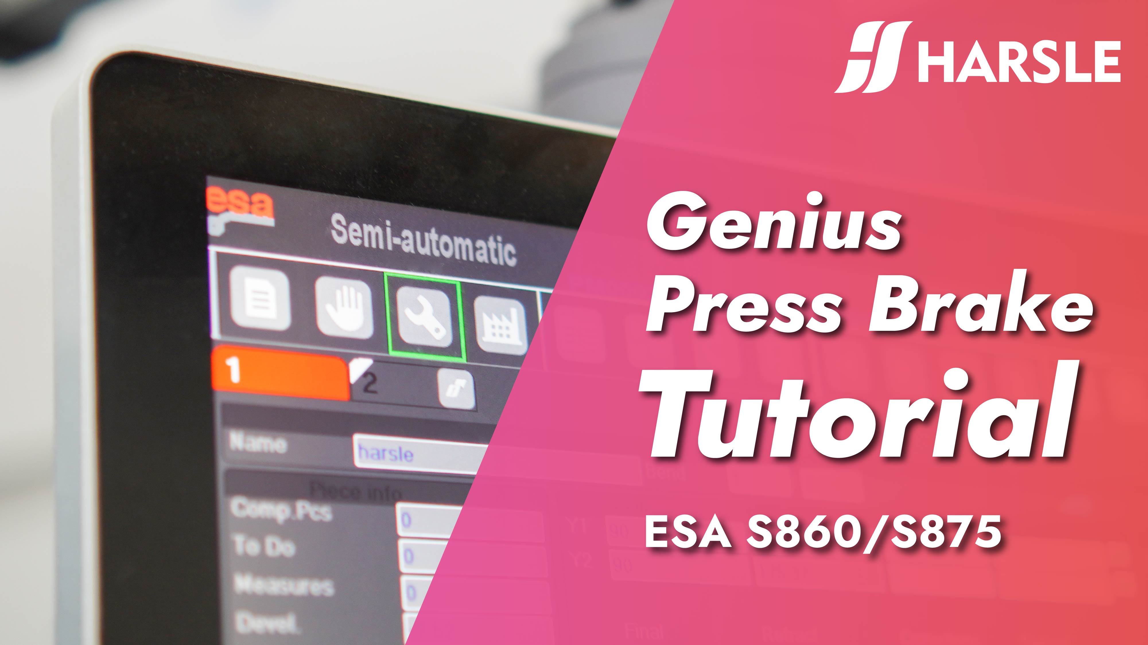 HARSLE Genius Press Brake Tutorial Para ESA S860 e S875