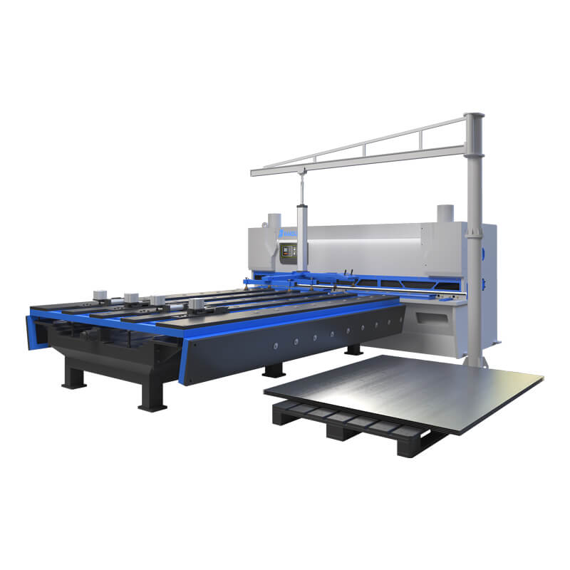 Máquina de corte hidráulica CNC com mesa de alimentação frontal automática