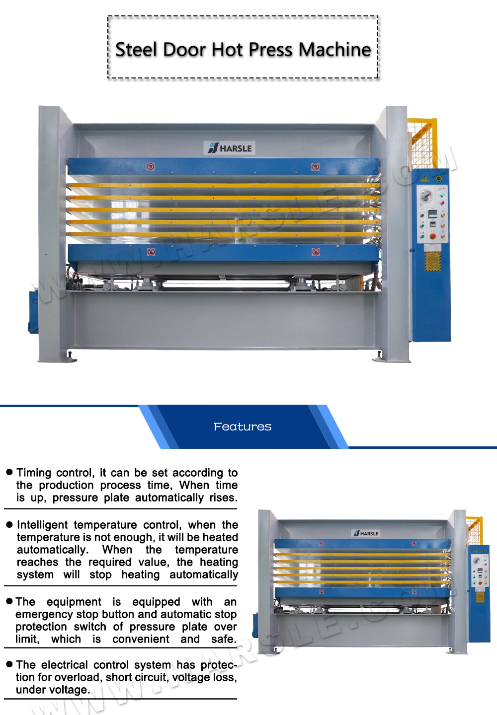 prensa quente para porta de aço de segurança