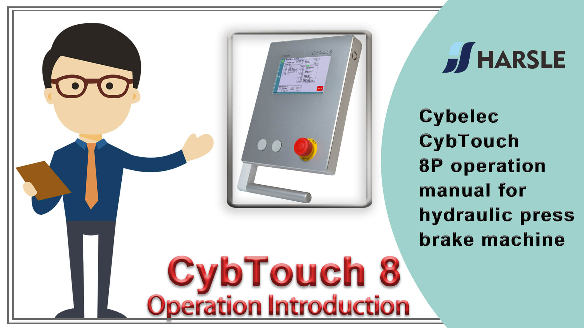 Manual de operação Cybelec CybTouch 8P para prensa dobradeira hidráulica