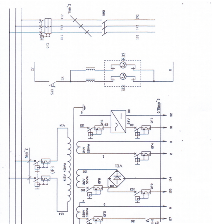 desenho de máquina de corte hidráulico