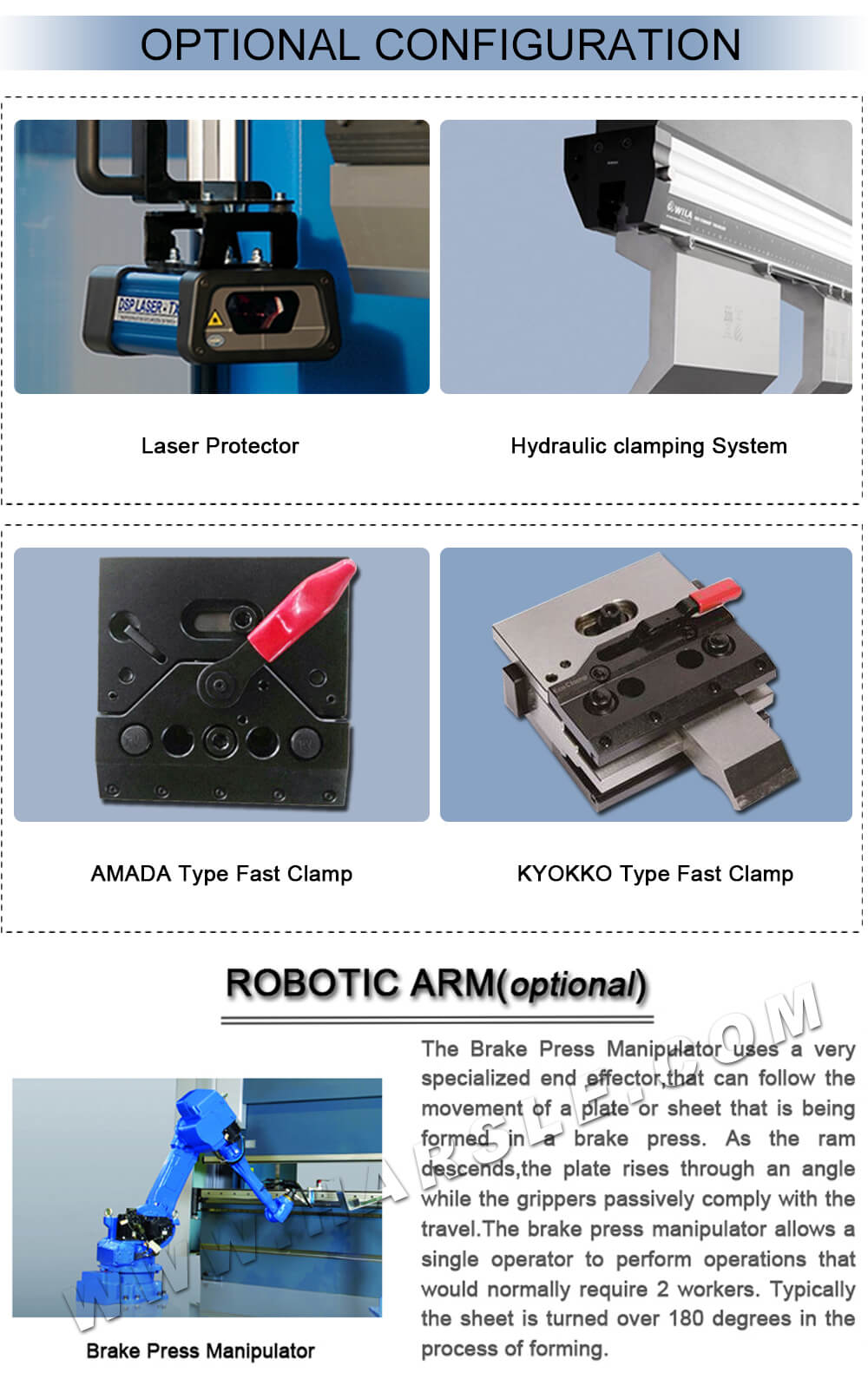 Servo pressione Máquina de freio